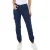 Damesjeans met elastische taille en zelfboeien in donkere stonewash
