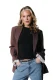 Colourful Rebel Mimmi Lace Peplum Sleeve Blazer Wj118015 Blazers 750 Brown
