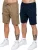 Kruze | 2-Pack Heren Cargo Shorts – BEIGE/NVY