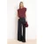 TRENDYOLMİLLA Dames Bordeaux Effen Kort Regular fit T-shirts