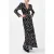 French Connection Diandra Satin Burnout Dress Black/cream