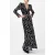 French Connection Diandra Satin Burnout Dress Black/cream