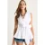 Lange Mouwloze V-hals Blouse met Striksluiting