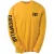 Caterpillar Merkbanner Lange Mouwen Katoenen Gele T-Shirt voor Mannen