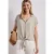 Street One Dames Blouse met overhangende schouders en bowlingkraag in Beige
