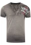 V-hals T-shirt met print aan de zijkant