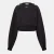 Dames Off White Cropped Relaxed Fit Crewneck Sweatshirt in Zwart/Wit