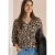 Tuniek met 3/4-mouwen, split in de hals en print