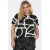 ONLY CARMAKOMA top CARVICA met all over print zwart/wit