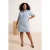 Trendyol Curve Dames Blauw Effen Kort / Mini Kort Casual Blousejurk Grote maten Jurk