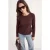 TRENDYOLMİLLA Dames Bruin Effen Lang Regular fit Modest T-shirt