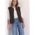 Teddybodywarmer met rits en ribstofdetails