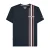 Lambretta Heren SS25 T-shirt met zijstreep (Marine)