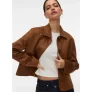 VERO MODA suede oversized blazer bruin