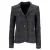Theory Ruit Enkelbreasted Blazer in Grijs Wol