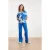 Smashed Lemon Blauwe wide leg broek met hoge taille |