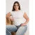 Trendyol Curve Dames Ecru Effen Kort Getailleerd Grote maten Blouses