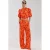 HARPER & YVE high straight gebloemde broek met plooien – oranje