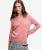 Gewassen V-hals Trui Pink