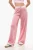 Casual broek met hoge taille en elastische tailleband in roze