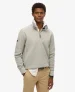 Superdry Mannen Core Piqué Sweatshirt met Halve Rits Grijs