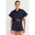 Dames Korte Geweven Knopenblouse