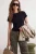 TRENDYOLMİLLA Dames Zwart Effen Kort Getailleerd Blouses