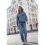 Denimblouse met lange mouwen en knopen