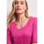 Street One Dames Basic Shirt met V-hals in effen kleur in Pink