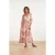 Smashed Lemon Maxi overslagjurk met roze zebra-style print |