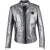 Philipp Plein Leren jas Zilver
