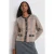 Geruite Jacquard Ronde Hals Cardigan