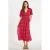 Cache Cache midi jurk V-hals rood/ zwart
