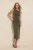TRENDYOLMİLLA Dames Kaki Effen Maxi Mouwloos Zakelijk Bodycon Jurken