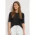 Street One Dames Basic Shirt met ronde hals in Unifarbe in Zwart