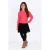 B.Nosy rechtvallende longsleeve met ruches – koraalrood