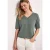 Street One Dames Shirt in gebreide look met V-hals in Groen