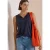 Cecil Dames Top met split in de hals en bandjes in Blauw