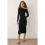 Dames Unifarben Midi Lange Cocktail Bodycon Jurk