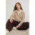 TRENDYOLMİLLA Dames Grijs Effen Lang, Regular fit Sweatshirts