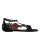 Gucci Ophelia Bloem-geborduurde Hoofdsandalen in Zwart Leer