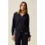 Oltre Hooded Cardigan With Patch Pockets Blue