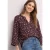 Blouse met 3/4-mouwen, split in de hals en print