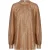 EsQualo Blouse Fancy Foil Plisse Brandy