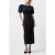 French Connection Sasia Rib Puff Slv Midi Dresss Black