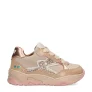 BunniesJR Cleo Chunky leren sneakers met pailletten en glitters lichtroze