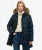 Everest Microfibre Mid Faux Fur Pufferjas Blauw