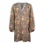 Inoa Golden Eagle Brown Long Sleeve Silk V-Neck Dress