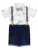 Little Gent Set  blauw denim / wit