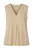 Mouwloze beige top met V-hals